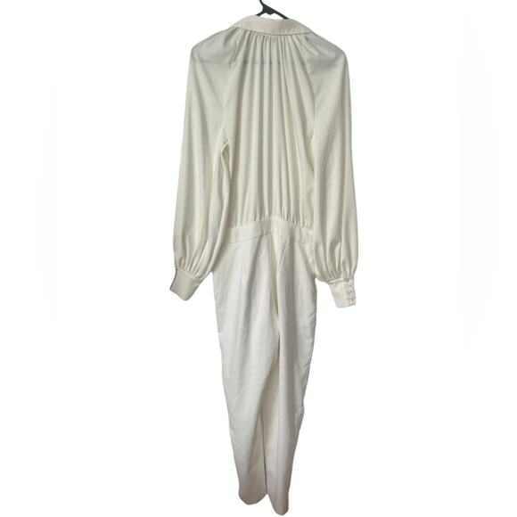 House of CB Delilah Jumpsuit White deep v long sleeve large long sleeve large - Picture 3 of 8